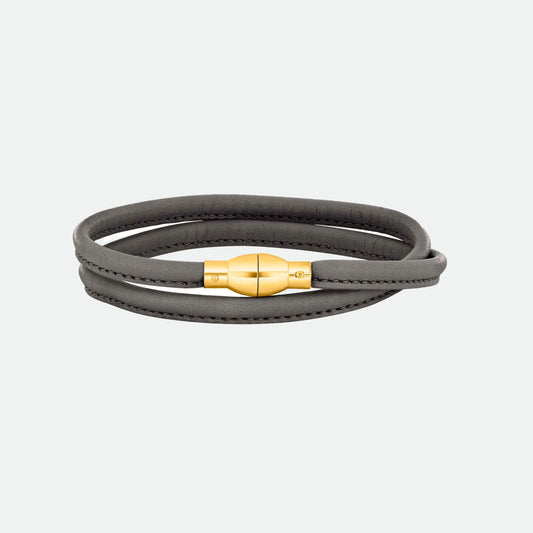 Lederarmband Grau