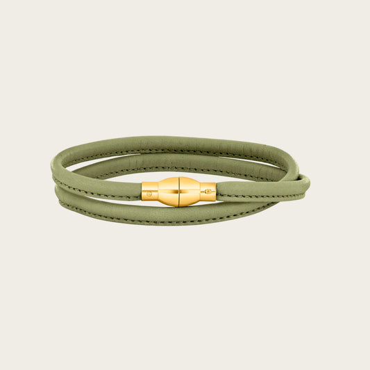 Lederarmband Oliv-Grün
