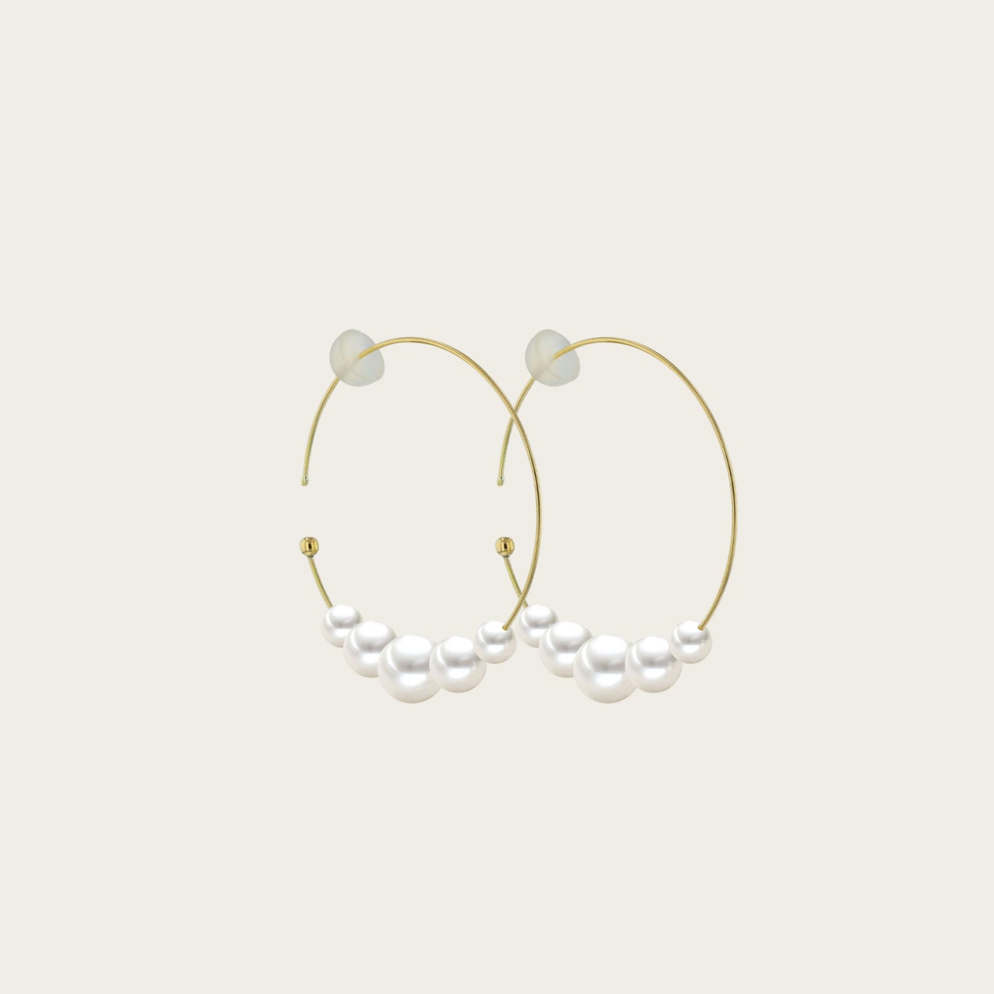 Creolen mit Süßwasser-Zuchtperlen in 750 Gelbgold