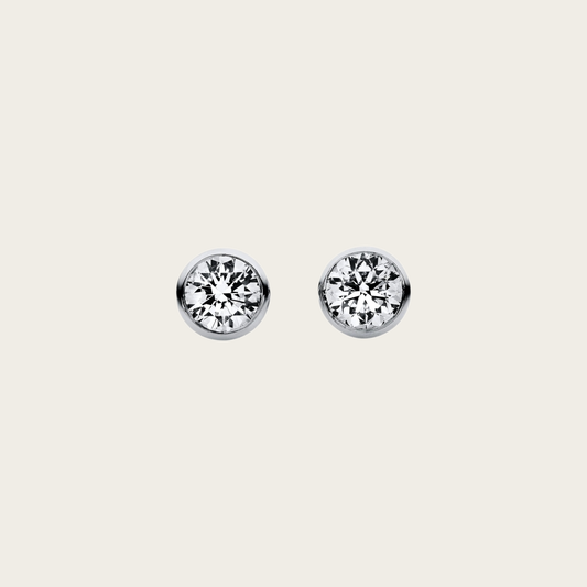 Solitaire Ohrstecker, 750er Weißgold