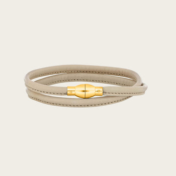 Lederarmband in Beige