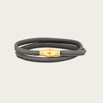 Lederarmband in Grau