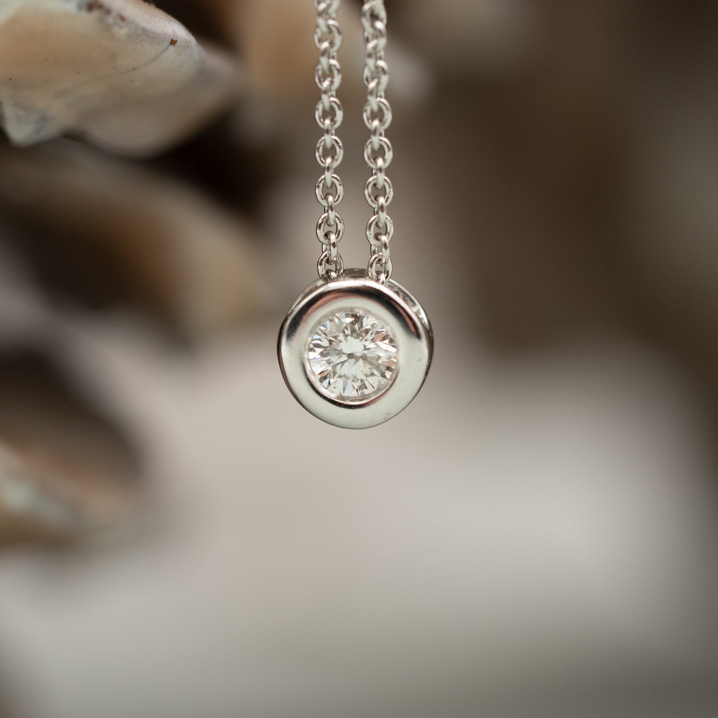 Solitaire Collier - 750er Weißgold mit Brillant